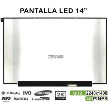 Pantalla LED de 14 para Portátil NV140DRM-N63 2k 40 Pines