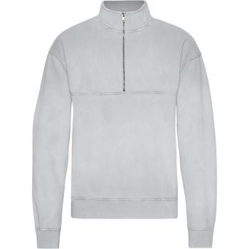 Colorful Standard Organic 1/4 Zip Sweatshirt in Faded Grey