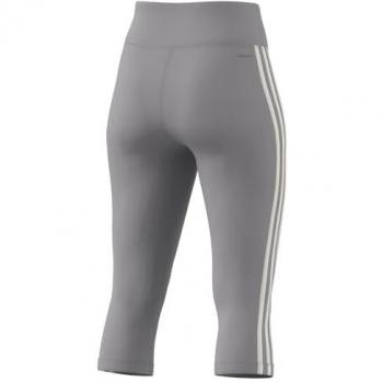 Mallas de fitness Adidas Train Essentials 3 Stripes 3/4 mujer gris S