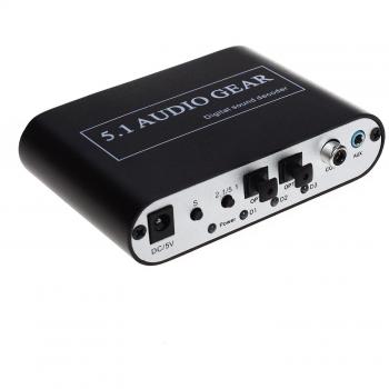 aoeyoo 5.1 Audio Gear - Decodificador de sonido digital Dolby DTS AC3 óptico SPDIF/coaxial a 5.1 analógico