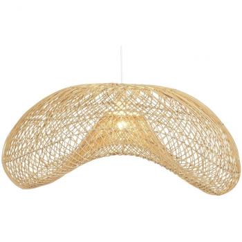 Lámpara de Techo Ratán y Hierro 80x56x35 Natural Marrón