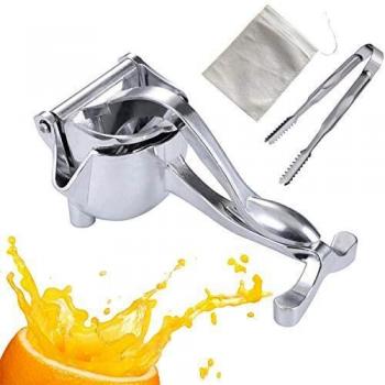 Exprimidor Manual Exprimidor Limón Manual Exprimidor de limón Manual Exprimidor de Frutas Gadget de Cocina Plata Viene con 10 bolsas de filtro y 1 pinza
