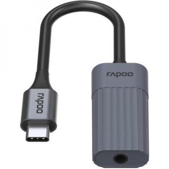 Adaptador USB-C a 3,5mm Audio Rapoo UCA-1012, gris, 0.15 m
