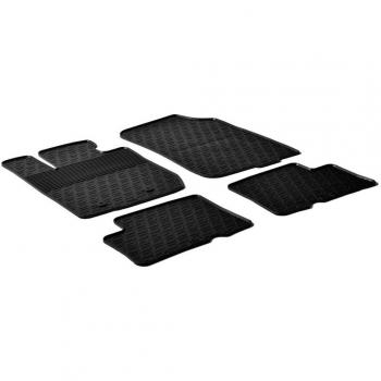 Rubber Car Mats GL 0173 Set de Alfombras de Caucho con Clips de Montaje Perfil G, 4 Unidates