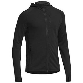 Icebreaker Jacke kapuze Pullover Quantum Long Sleeve Zip Hood - Sudadera para hombre, color negro, talla XL