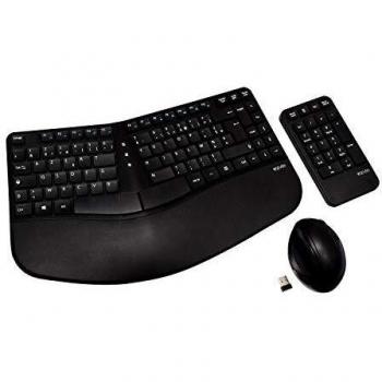 V7 CKW400FR Ergonomic Keyboard Mouse Combo Wireless W/KEYPAD French - FR