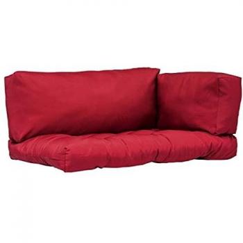 3-Piece Red Polyester Pallet Cushion Set