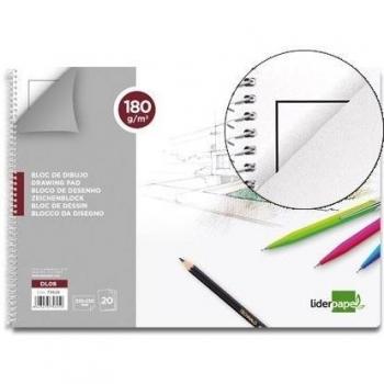 BLOC DIBUJO LIDERPAPEL LINEAL ESPIRAL 230X325MM 20 HOJAS 180 G/M2 CON RECUADRO