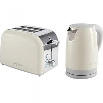 Pack Tostador y Hervidor Vintage Loft Inspire - Tostadora 900W, 2 Ranuras, Funciones Cancelar, Recalentar y Descongelar + Hervidor 2200W, 1.7L,