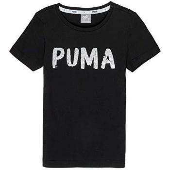 PUMA Alpha tee G Camiseta, Niñas, Black, 128