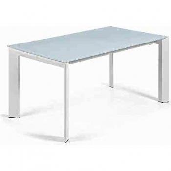 Mesa extensible Axis de acero acabado blanco 160 220 cm