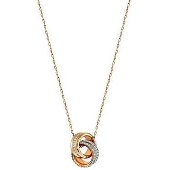 Swarovski Further pendant, Pavé, Intertwined circles, White, Rose-gold tone plated
