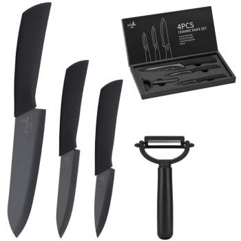 icxox Cuchillos de Cocina de Cerámica, 4 Piezas