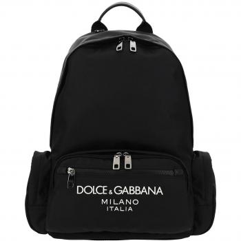 Dolce & Gabbana Black Nylon Backpack with Leather Details - OS