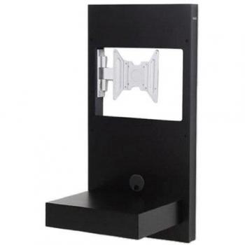 Gisan Mueble de Pared Giratorio para TV LED/LCD, con cajón de Cierre Suave. para Pantallas de Peso 20 kg y VESA máximo 200x200, DM Lacado, Negro, 100x50x41.5 cm
