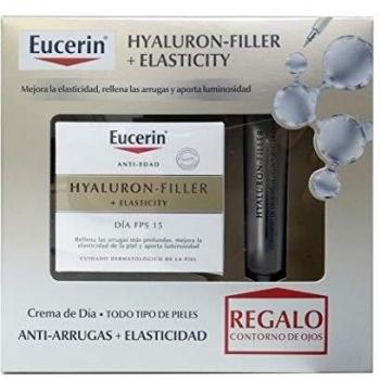 Eucerin Hyaluron Filler Elasticity - Crema De Dia FPS 15 y Contorno de Ojos, 50 +15 ml
