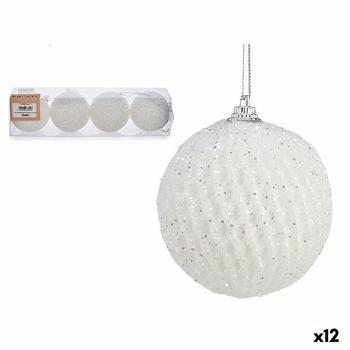 Set de Bolas de Navidad Blanco Poliestireno (12 Unidades)