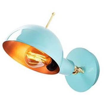 Aplique de pared WELLHOME, metal turquesa cobre, 6x12x27 cm, casquillo E27 Max 40W