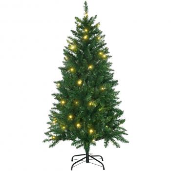 Árbol de Navidad Artificial HOMCOM con Luces Preinstaladas de 150 cm y 502 Ramas