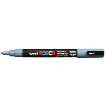 Marcador Uni Posca PC-3M Gris Pizarra, Punta Fina Redonda 0.9-1.3 mm, Base de Agua