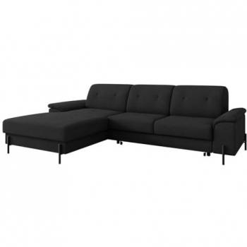 Sofá rinconero Comfivo 133 con función de descanso y caja de ropa de cama, 268x185x90cm - Uttario Velvet 2980