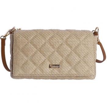 Bolso bandolera mujer Ludmila color natural con cremallera