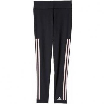 adidas Wo 3S Long Tight - Mallas para mujer, color negro / blanco, talla L
