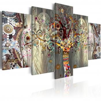murando Cuadro en Lienzo Gustav Klimt 225x112 cm Impresión de 5 Piezas Material Tejido no Tejido Impresión Artística Imagen Gráfica Decoracion de Pared Arbol Bosque Abstracto l-A-0005-b-n