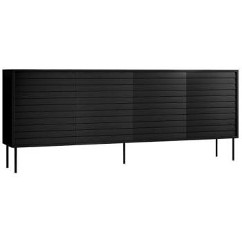 Aparador Charlotte Y102, Negro, 200 x 81 x 40 cm