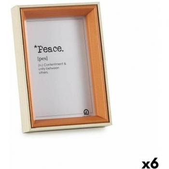 Marco de Fotos Cristal Marrón Blanco Madera MDF (12 x 17 x 3 cm) (6 Unidades) - Decoración Hogar
