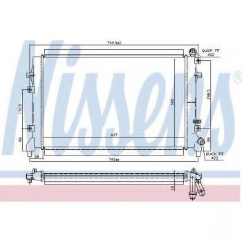 Enfriador de baja temperatura NISSENS 65324, tipo intercooler, diseñado para refrigerar el aire de admisión en motores, fabricado con materiales de alta calidad para una óptima transferencia de calor y durabilidad