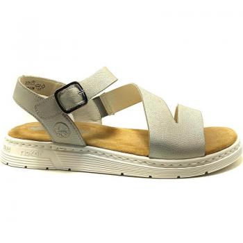 Sandalias de Mujer RIEKER V9110-90 Sandalia Plana para Mujer Color Plata Plateado