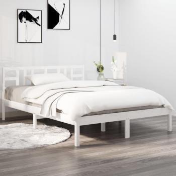 Cama de madera maciza blanca Super King 180x200 cm