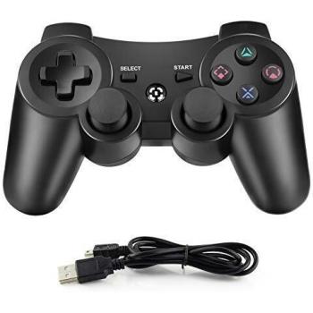 Dhaose Mando Inalámbrico para PS3, Controller Bluetooth con Doble Vibración, Wireless Bluetooth Gamepad Remote Joystick Controller Gamepad para Play-Station 3
