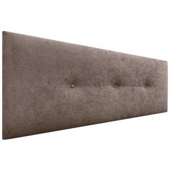 Cabecero de Polipiel o Tela Aqualine Liso con Botones Tapizado de Alta Gama 145x50cm (Camas 120/135/140) - Marrón