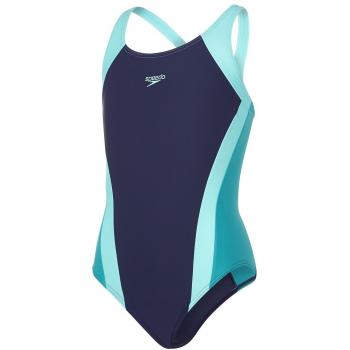 Speedo Contrast Panel Splashback Bañador 1 Pieza, Niñas, Azul