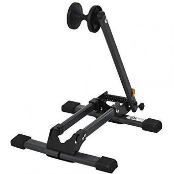 HOMCOM Soporte Suelo para Bicicletas Plegable Portátil Aparcamiento de Rueda para MTB Garaje Vehículo Carretera 39x35x45,5 cm Negro