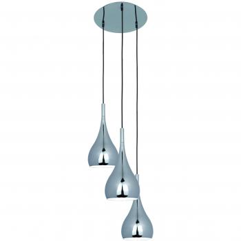 Lámpara colgante Retro Anja de 3 luces E27 en color cromo