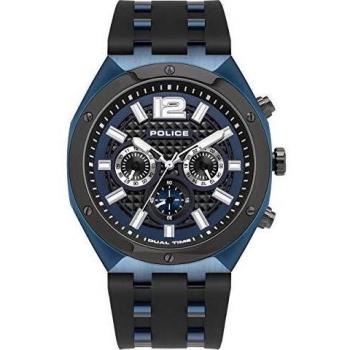 Police Reloj Hombre Analogico Cuarzo con Correa de Silicona PL15995JSBLU03P