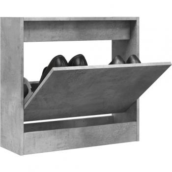 Zapatero gris hormigón 60x21x57 cm madera multicapa