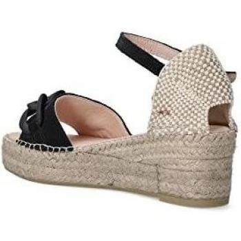 MACARENA Sandalia Alpargata Yute Mujer Mac JAKI10 Negro - 36, Negro