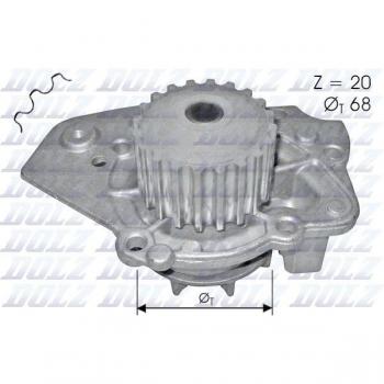 Bomba de agua DOLZ N206 - Tipo: Bomba de agua, Marca: DOLZ, Modelo: N206, Aplicación: Refrigeración del motor, Material: Aluminio y plástico, Incluye junta de estanque
