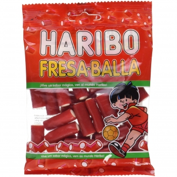 Haribo Balla-Balla Fresa, Paquete de 18 Bolsas, 100g Cada Una