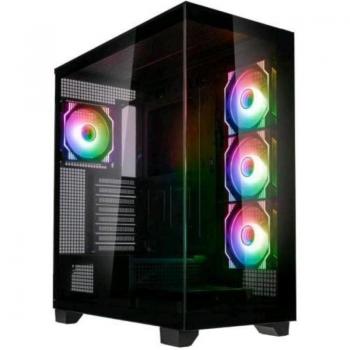 Kolink Unity Arena ARGB Midi Tower Showcase - Negro, ATX, diseño de exhibición, iluminación ARGB, paneles de vidrio templado, espacio para refrigeración líquida y ventiladores adicionales