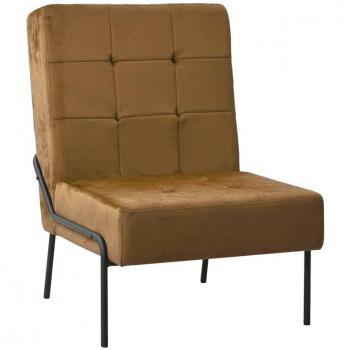 Silla de relajación de terciopelo marrón 65x79x87 cm