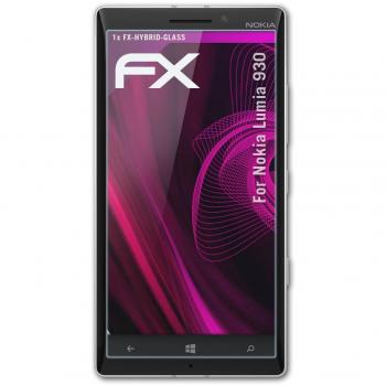 atFoliX Lámina Protectora de plástico Cristal Compatible con Nokia Lumia 930 Película Vidrio, 9H Hybrid-Glass FX Protector Pantalla Vidrio Templado de plástico