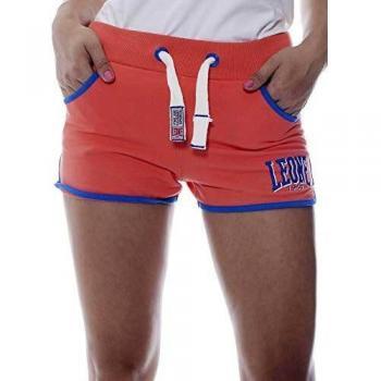 LEONE - Shorts con Logo en Relieve para Mujer - Coral NEÓN