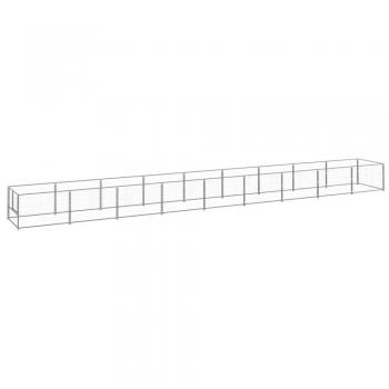 vidaXL Dog Kennel Silver 9 m² Steel