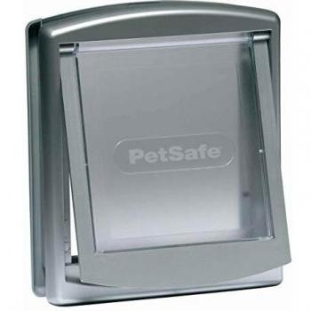 PetSafe - Puerta para mascotas original con 2 posiciones Staywell, pequeña, plateada
