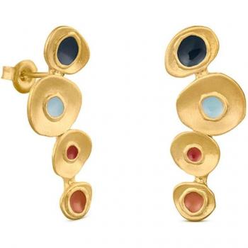Pendientes semi largos Favorita Colors con esmalte multicolor